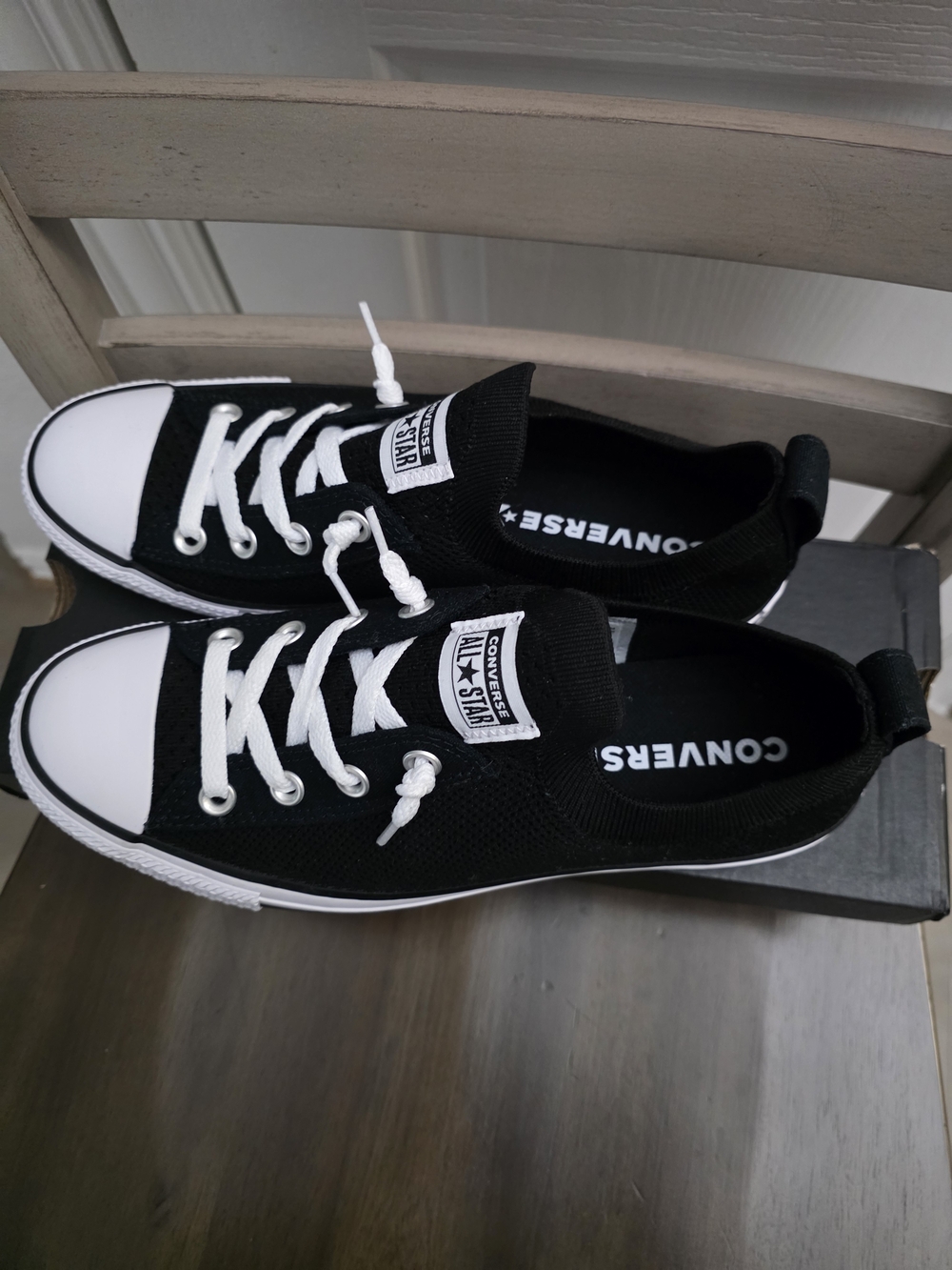 Converse Black and White Low Top Sneakers - Picture 2 of 8